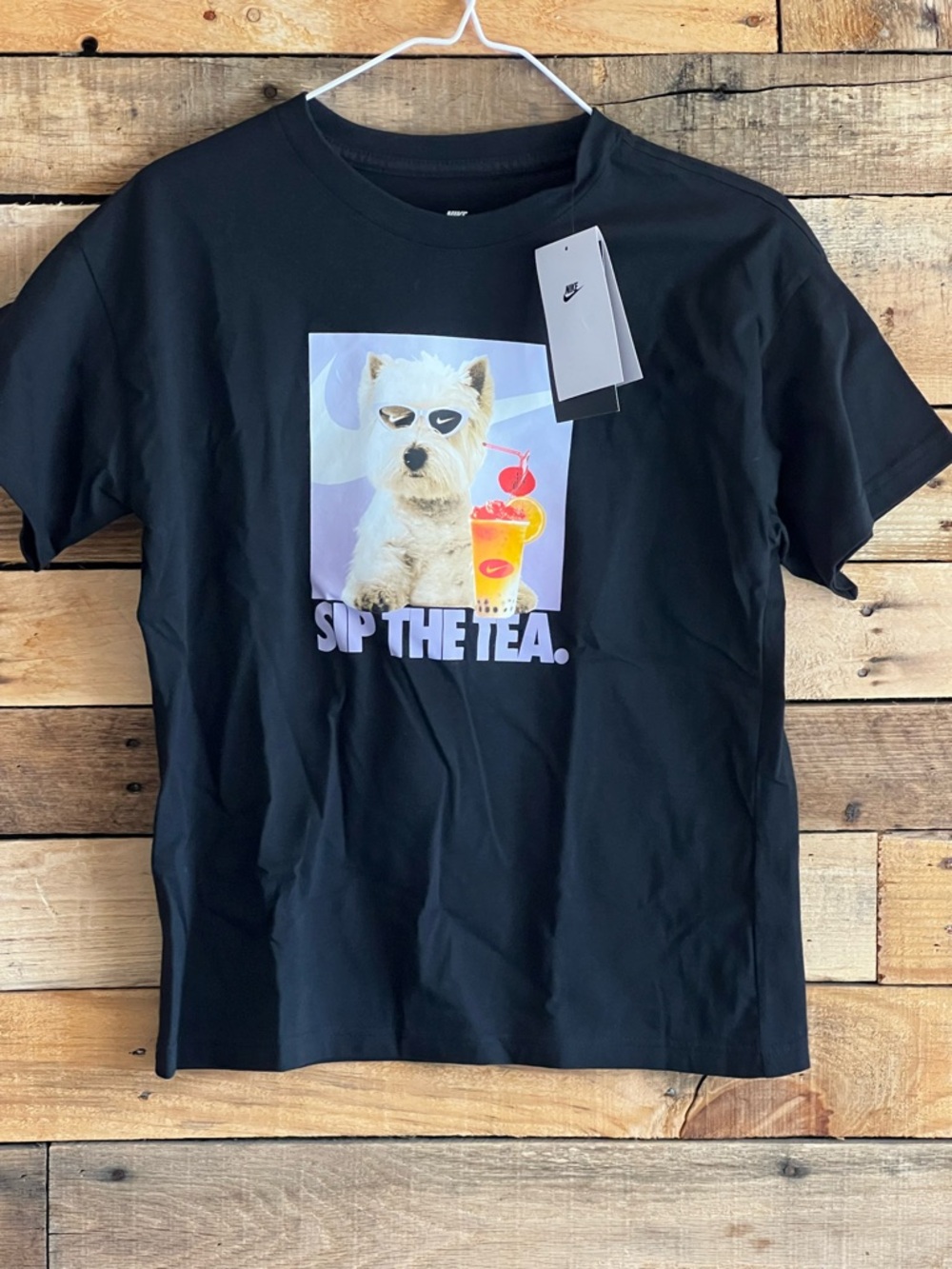 Nike Graphic Tee with 'Sip The Tea' Print